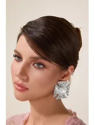Irregular Shape Faux Pearl Metal Earrings - 2