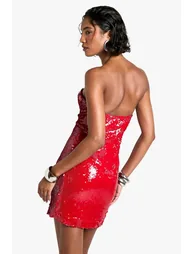 Tall Sequin Bandeau Mini Dress - 1