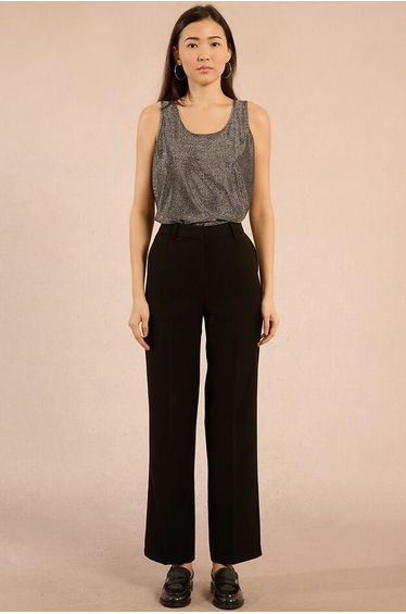 Mid-Rise Flared Trousers