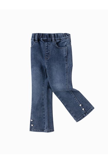 Girls' Denim Pants With Rhinestones