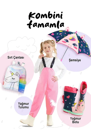 Unicorn Girl's Waterproof Rainsuit