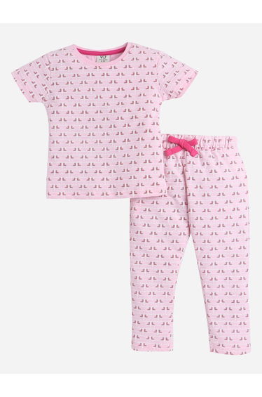 Girls Butterfly Print T-Shirt and Pyjama Set