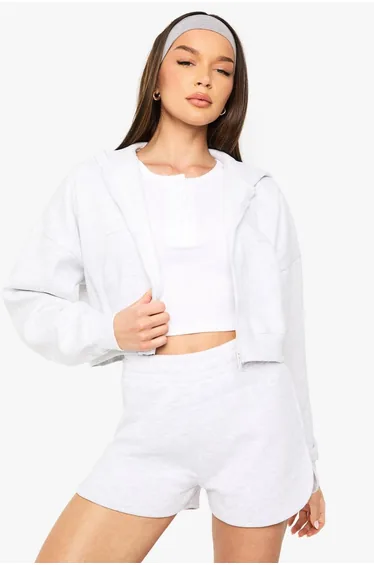 Shrunken Zip Through Hoodie