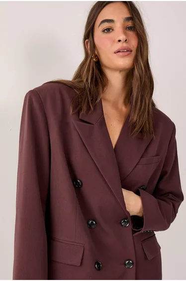 Tailored Double Breasted Oversized Blazer