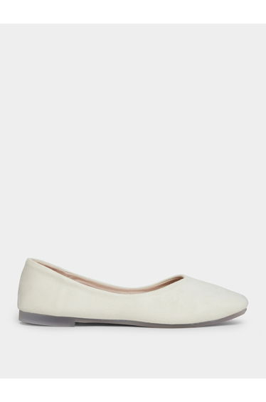 Beige Pointed Toe Ballet Flats