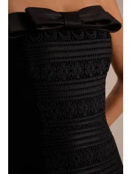 Kerry | Black Lace Bandeau Mini Dress - 4