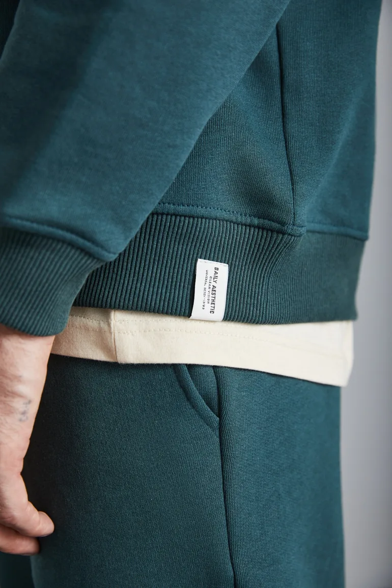 GRIMELANGE ADENS Men's Regular Organic Cotton Premium Fabric Brushed Inside Elastic Cuff Green Sweatpants - 4