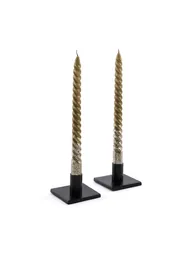Set of 2 Caspar Glitter Twist Candles - 1