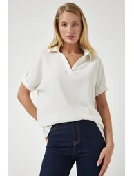 بلوزة محبوكة بياقة بولو - 2