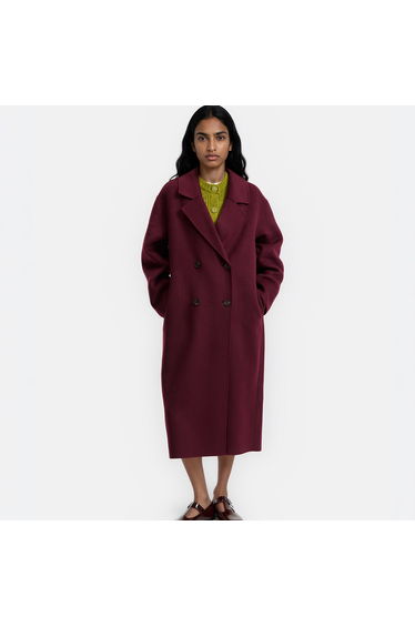 Wool Blend Handmade Oversized Double-Breasted Coat