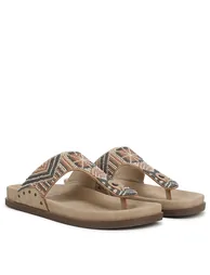 صندل نسائي مزين بأحجار لون كريمي - 1