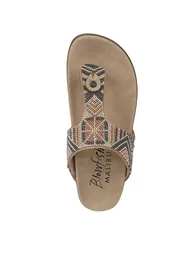 صندل نسائي مزين بأحجار لون كريمي - 4