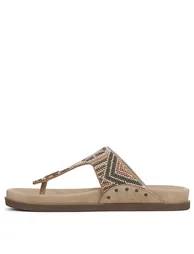 صندل نسائي مزين بأحجار لون كريمي - 2