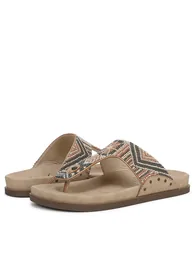 صندل نسائي مزين بأحجار لون كريمي - 6