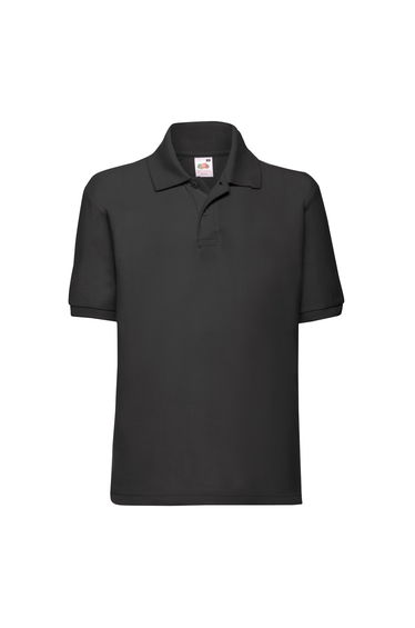 Fruit of the Loom Childrens/Kids 65/35 Plain Pique Polo Shirt - Black