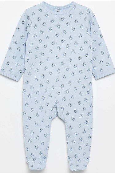 Cotton jersey sleepsuit BLUE