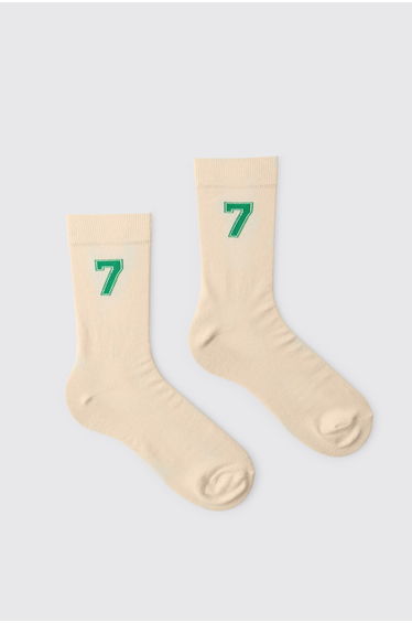 Varsity 7 Sock - off white