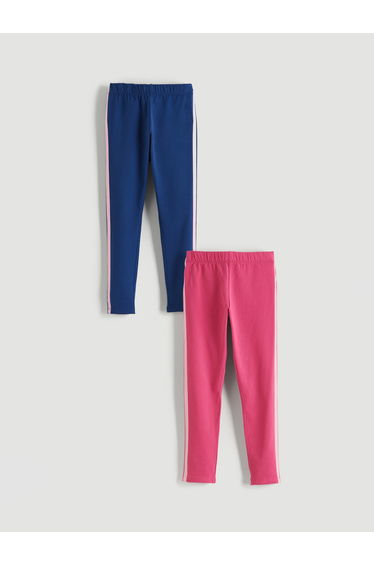 Girls' Two-Pack Leggings with Elastic Waistband