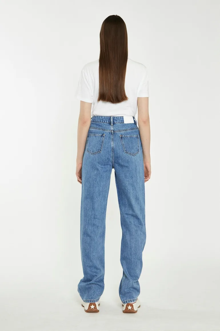 Mid Stonewash Straight-Leg 90's Jeans - 2