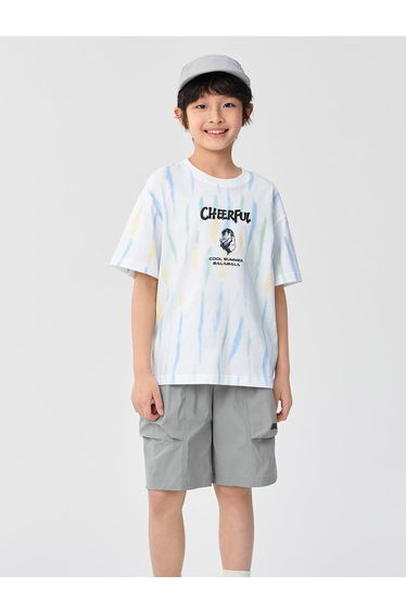 Boys' Two-Piece Set - Printed T-Shirt And Casual Shorts
