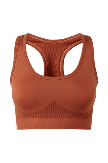 TriDri Womens/Ladies Seamless 3D Fit Multi-Sport Solid Colour Sculpt Sports Bra - Rust