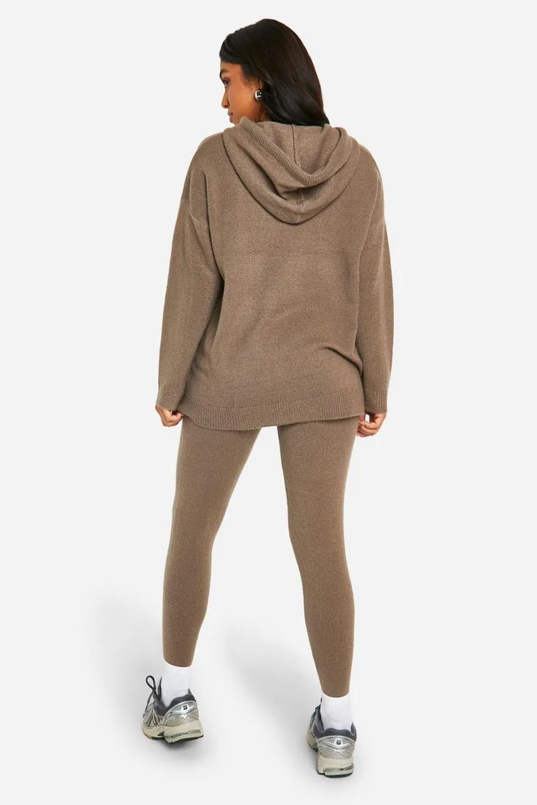 Petite Soft Knit Hoodie & Trouser Co-ord - 1