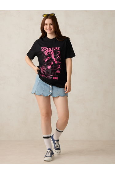 Black Graphic Oversized T-Shirt