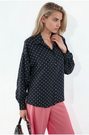 BDART Oversized Polka Dot Crepe Shirt