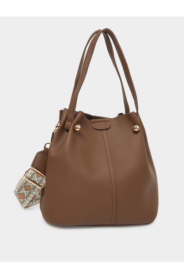 Brown Leather Bucket Bag