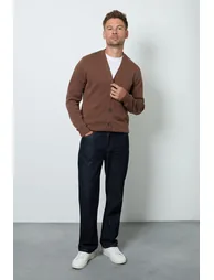 Chocolate Premium Pure Cotton Knitted Cardigan