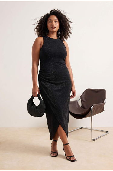 Black Knitted Plus Size Dress