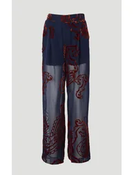 Paisley Devore Woven Wide Leg Trouser - 3