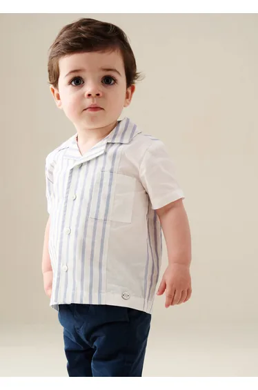 Santi Cut And Sew Stripe Shirt