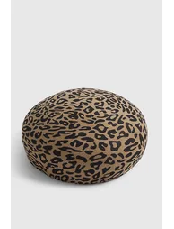 Brown Leopard Wool Felt Pill Box Hat - 1
