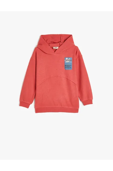 سويتشيرت بهودي بهودي بتصميم واسع بأكمام طويلة مزين بزخرفة