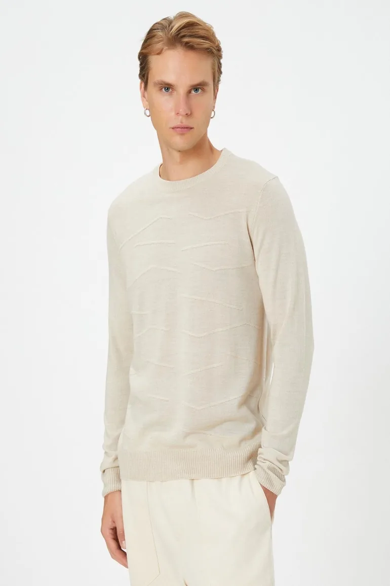 Beige Men's Sweater - 1