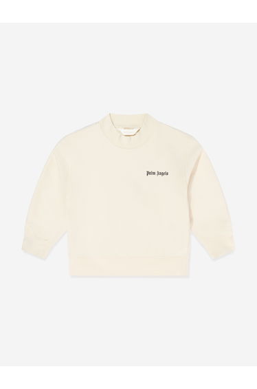 Palm Angels Boys Minitrack Regular Sweatshirt in Beige