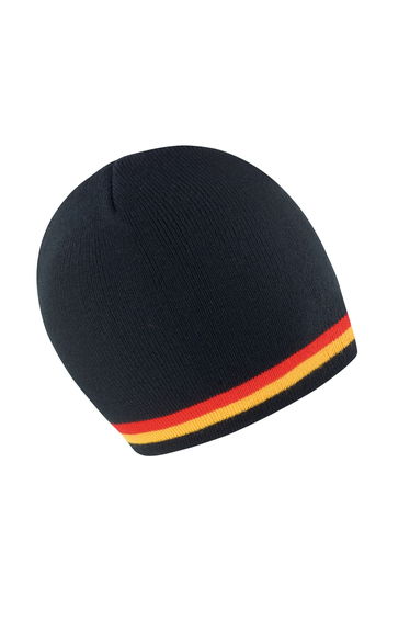 Result Unisex Winter Essentials National Beanie Hat - Black /Red /Gold