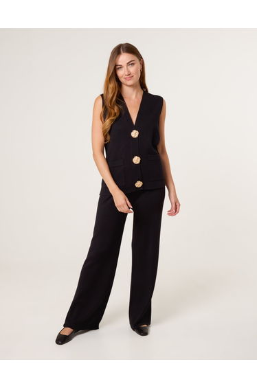 Two -Piece Set With Gold Button Details