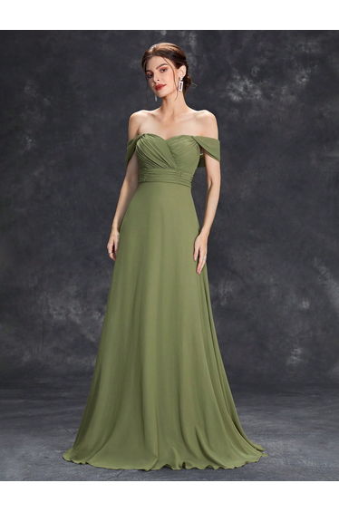 Leely Elegant Off The Shoulder A Line Evening Gown
