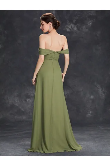 Leely Elegant Off The Shoulder A Line Evening Gown