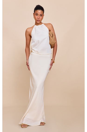 Ecru Tencel Maxi Skirt