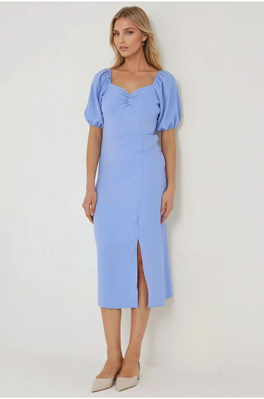 Fitted Dress with Heart Collar