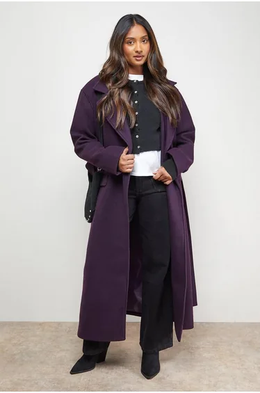 Tie Belt Detail Midi Coat