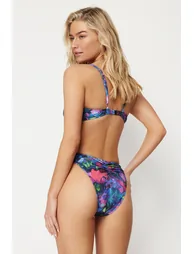 Floral Patterned V-Cut Bikini Bottom - 2