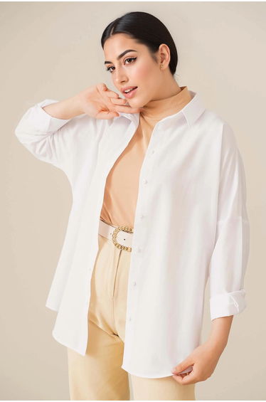 BDART Loose Fit Poplin Shirt with Button Closure