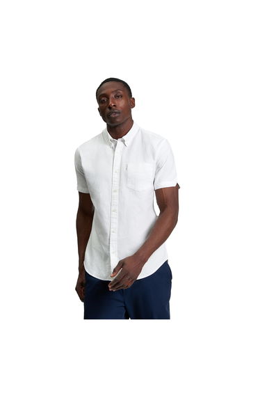 Ben Sherman Mens Signature Oxford Short-Sleeved Shirt - White