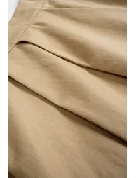 Solid Ruffle Hem Pleated Skirt - 6