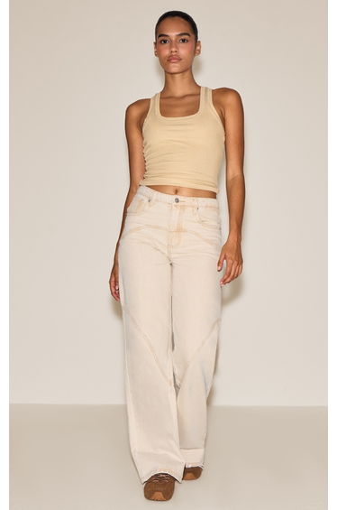 Sand Western Seam Detail Jeans