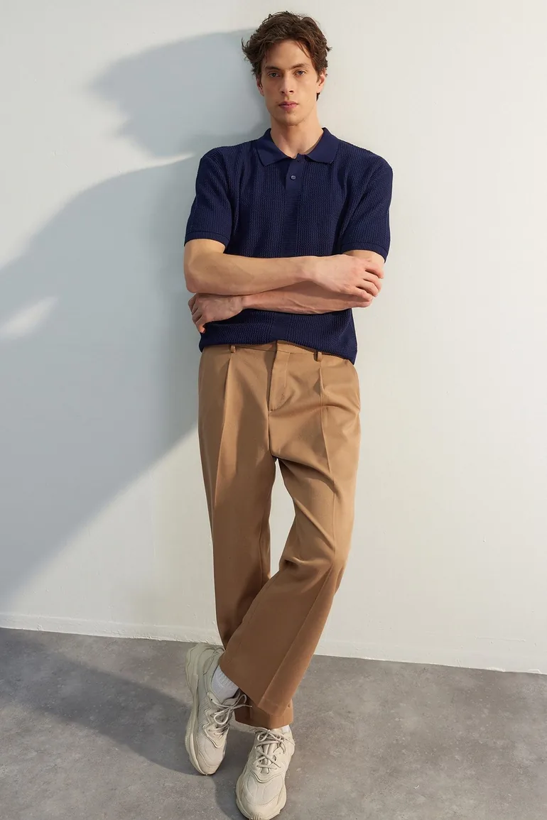 Polo T-shirt - Navy blue - Relaxed fit